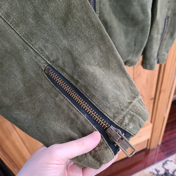 Two Star Dog Hemp Full Zip Green Jacket In Size XL - Picture 6 of 16